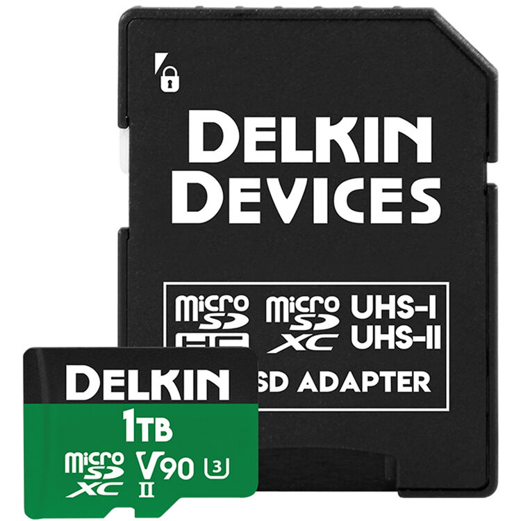Tarjeta Delkin Devices 1TB POWER UHS-II microSDXC con SD Adapter - vista trasera
