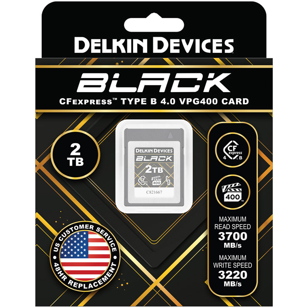 Tarjeta Delkin Devices 2TB BLACK CFexpress Type B 4.0 - vista trasera