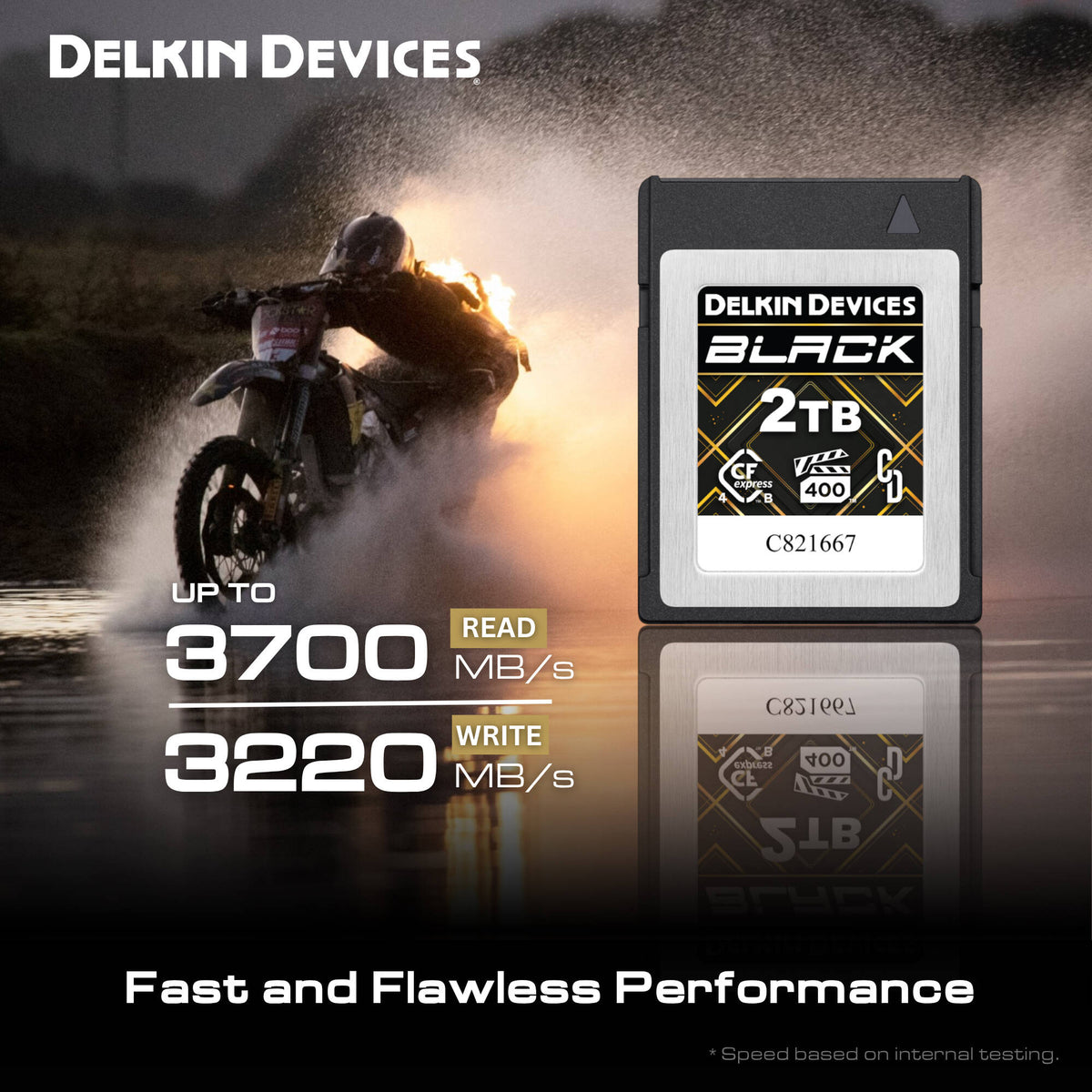 Tarjeta Delkin Devices 2TB BLACK CFexpress Type B 4.0 - vista lateral