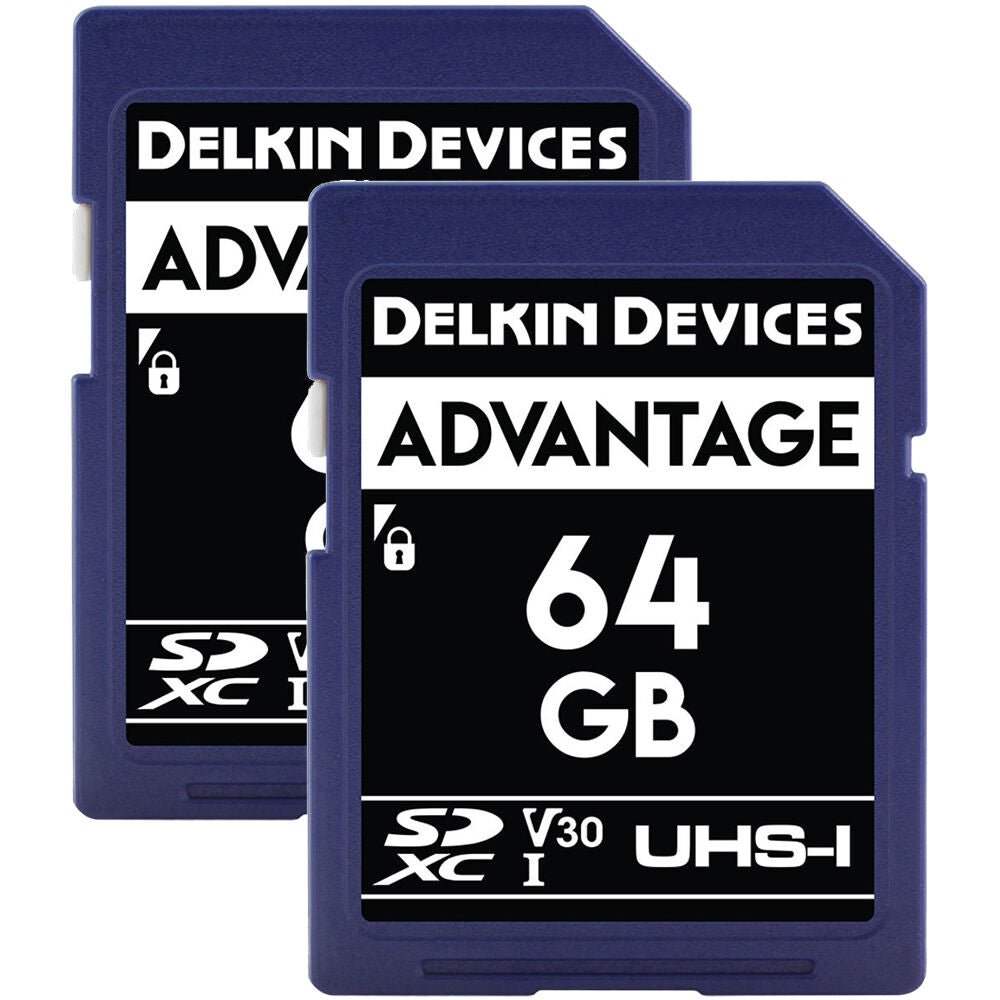 Tarjeta Delkin Devices 64GB Advantage UHS-I SDXC (2-Pack) - vista principal