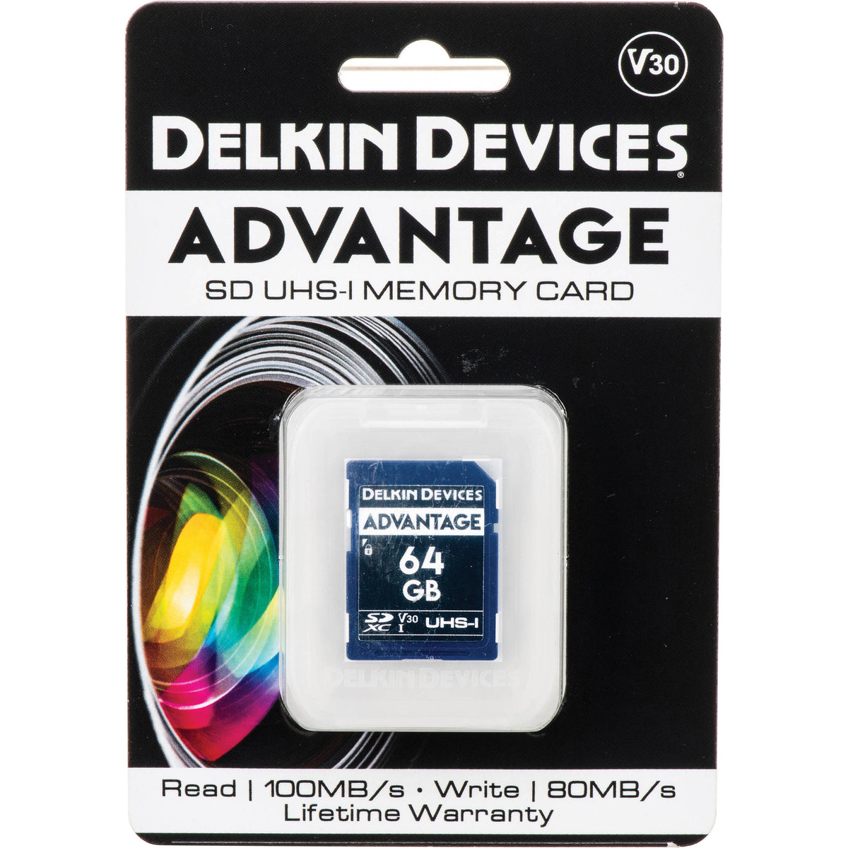 Tarjeta Delkin Devices 64GB Advantage UHS-I SDXC - vista frontal