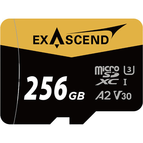 Tarjeta Exascend 256GB Catalyst UHS-I microSDXC con SD Adapter - vista frontal