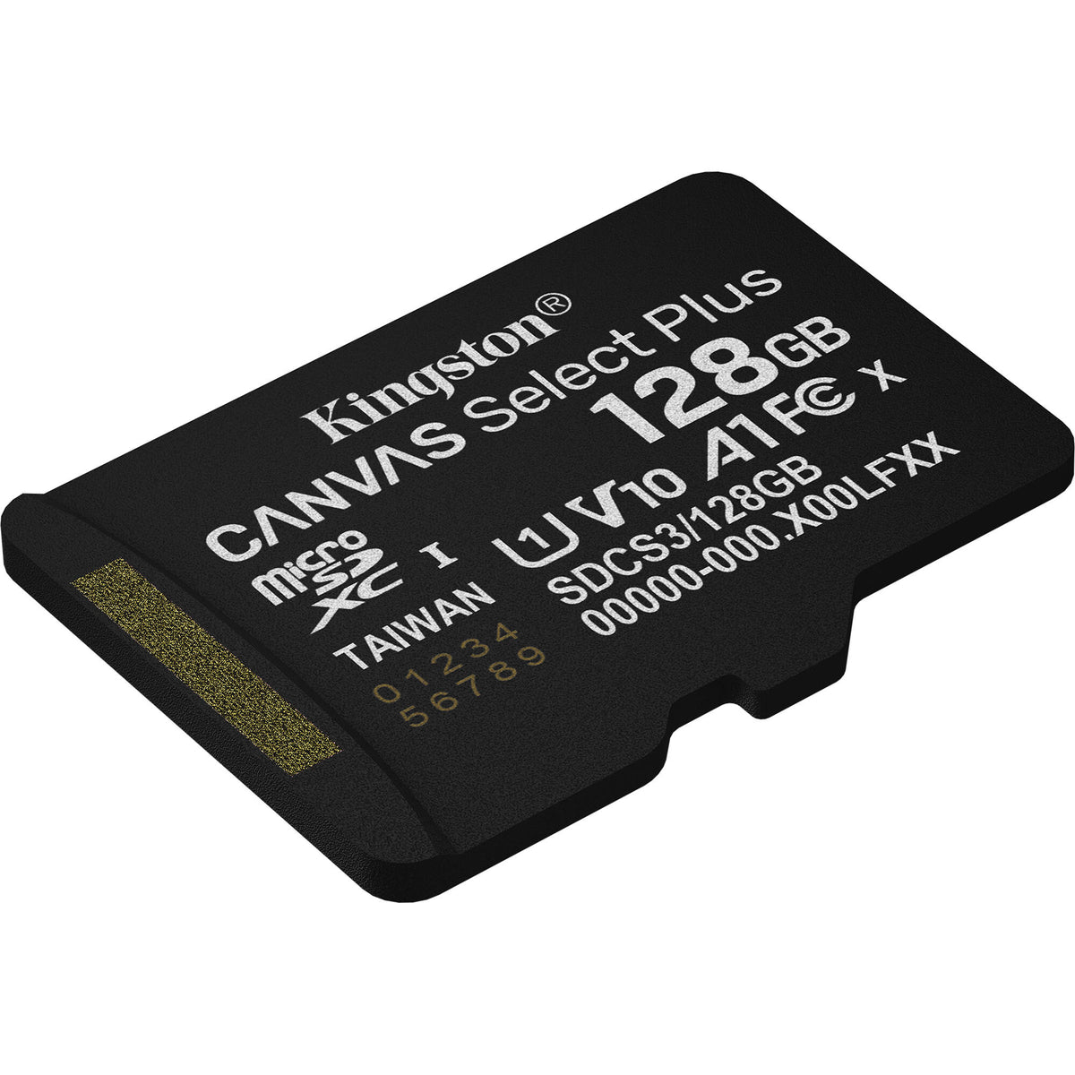 Tarjeta Kingston 128GB Canvas Select Plus UHS-I microSDXC con SD Adapter - vista lateral