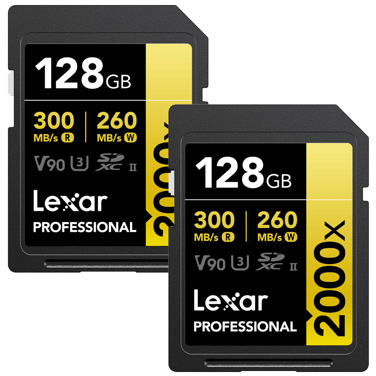 Tarjeta Lexar 128GB Professional 2000x UHS-II SDXC (2-Pack) - vista principal