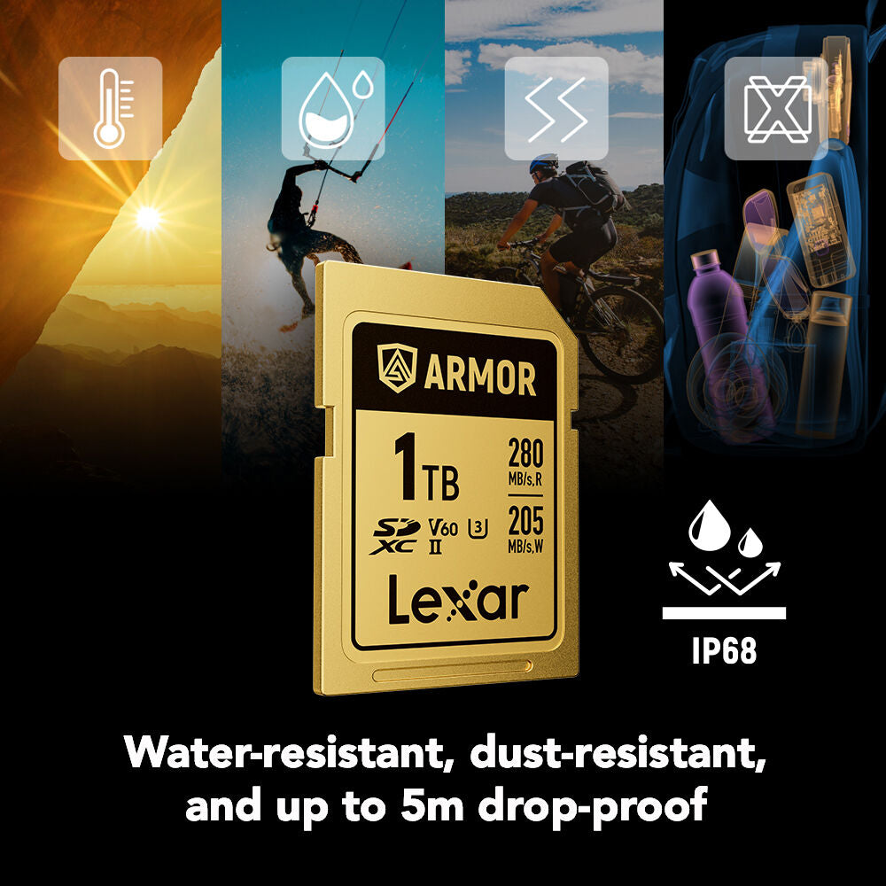 Tarjeta Lexar 1TB ARMOR GOLD UHS-II SDXC - vista trasera