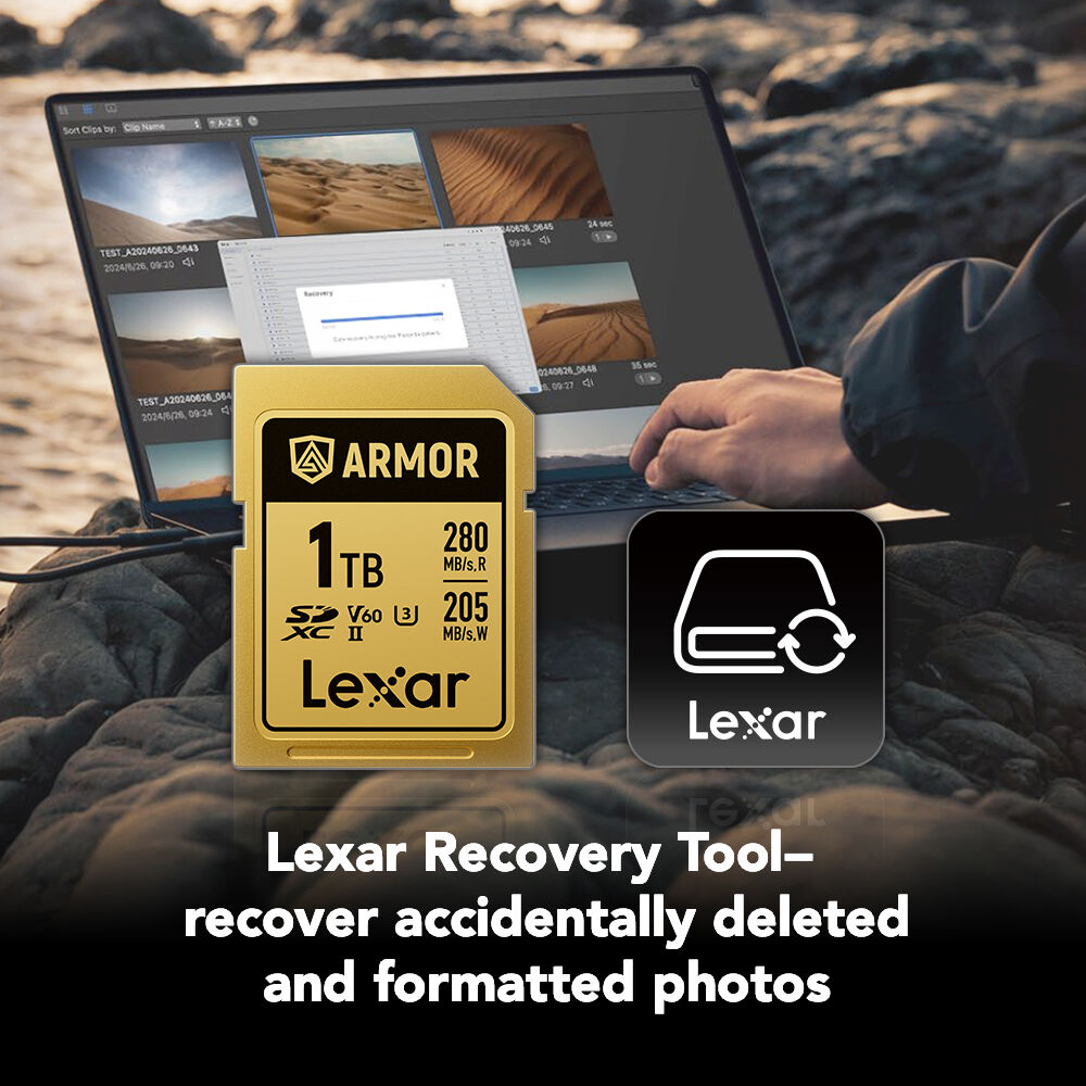 Tarjeta Lexar 1TB ARMOR GOLD UHS-II SDXC - contenido de la caja