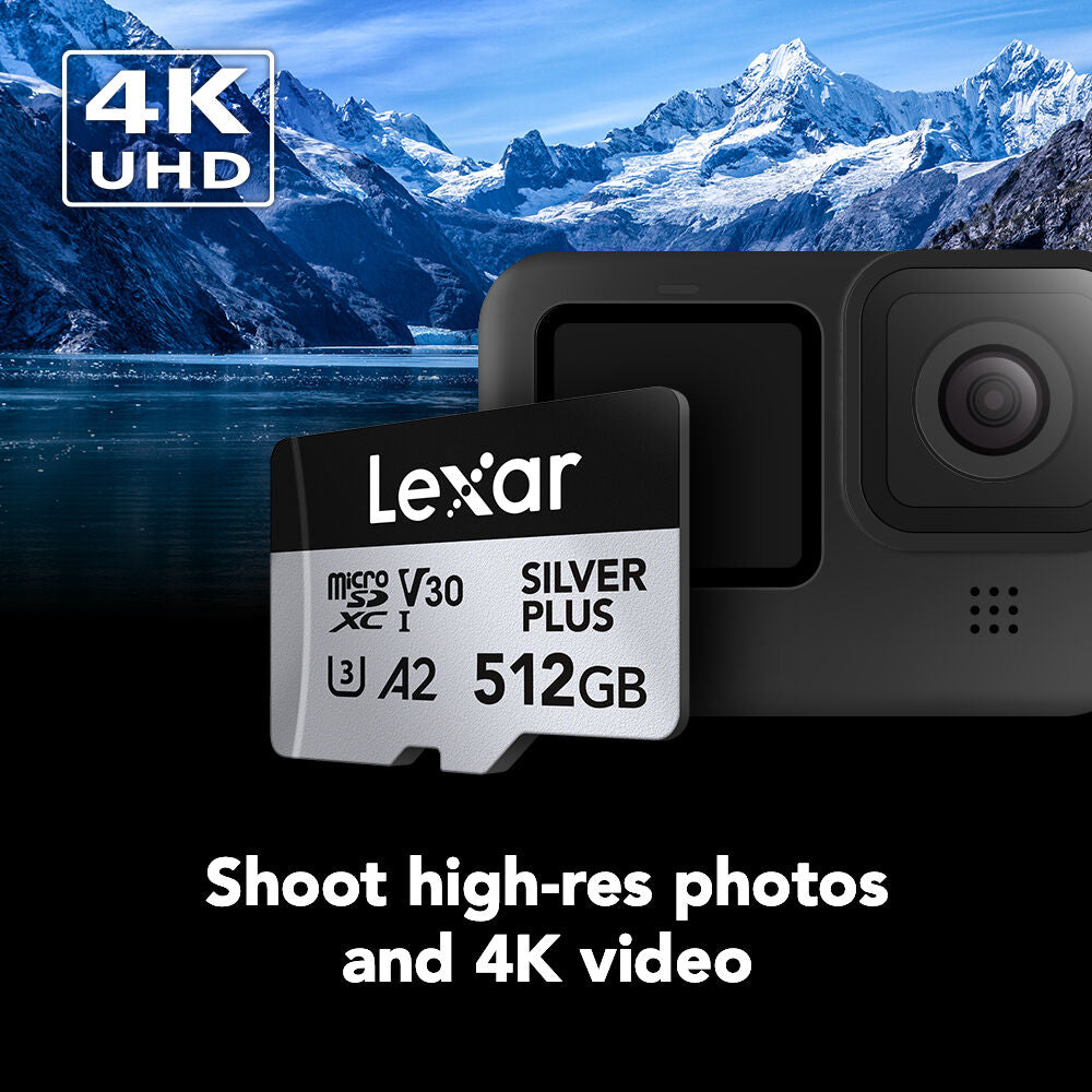 Tarjeta Lexar 1TB Professional SILVER PLUS UHS-I microSDXC con SD Adapter - vista trasera