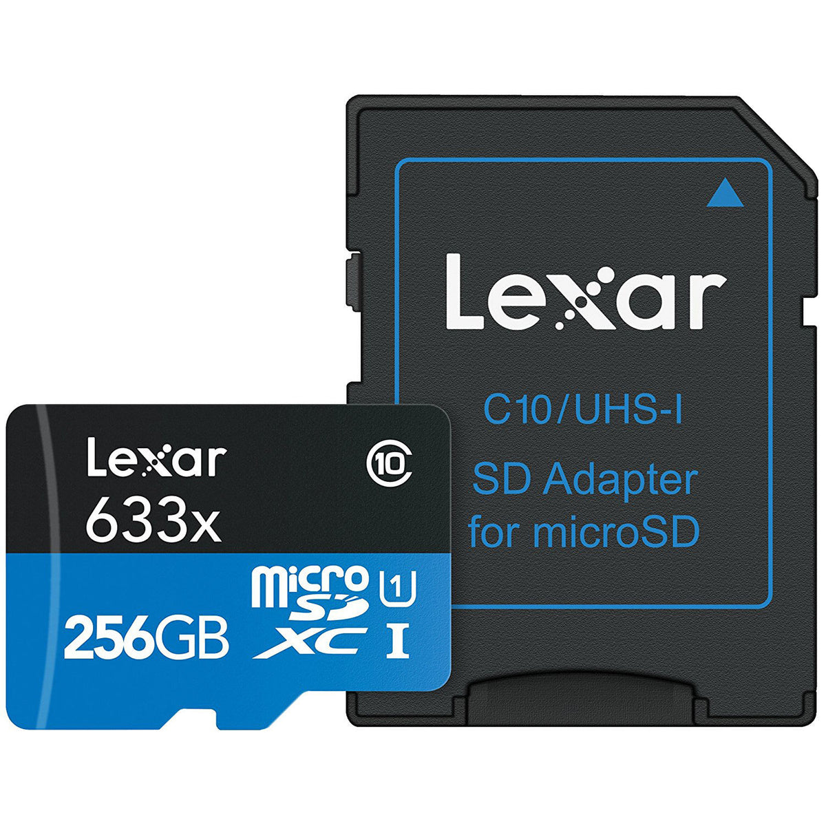 Tarjeta Lexar 256GB High-Performance 633x UHS-I microSDXC con SD Adapter - vista trasera