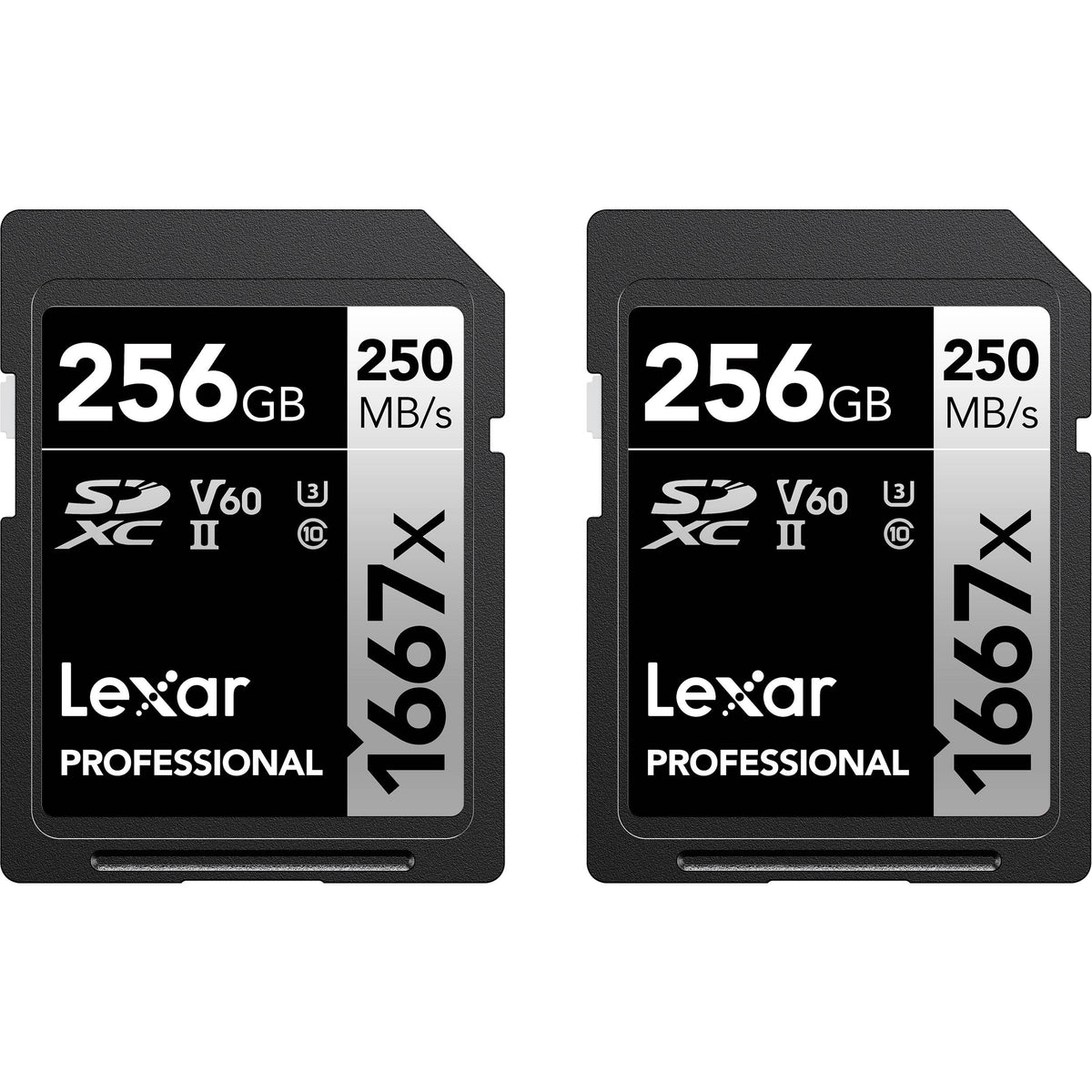 Tarjeta Lexar 256GB Professional 1667x UHS-II SDXC (2-Pack) - vista principal