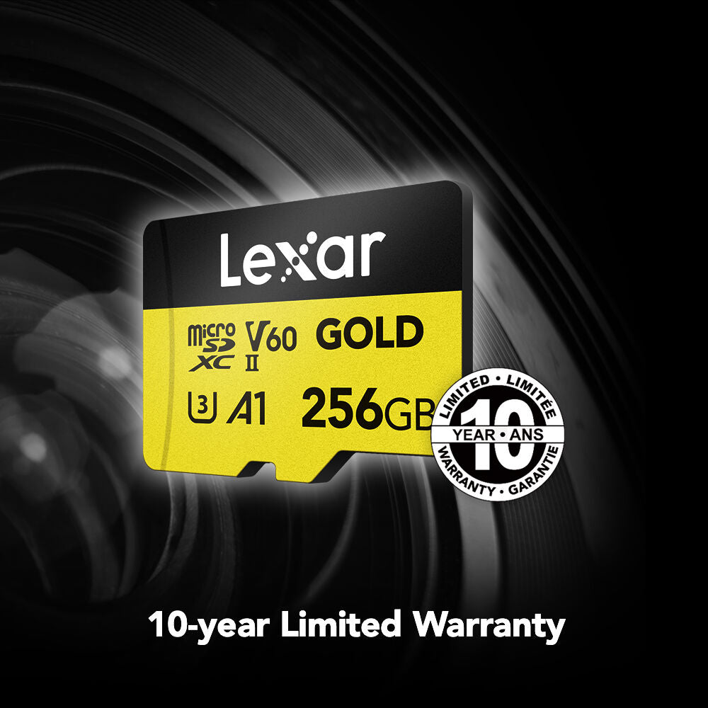 Tarjeta Lexar 256GB Professional GOLD UHS-II microSDXC - detalle