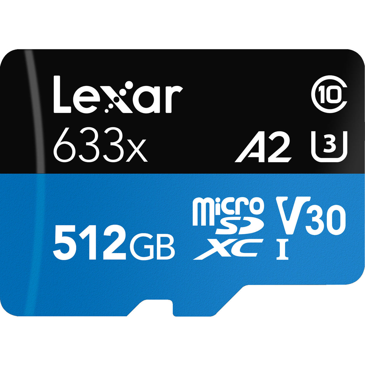 Tarjeta Lexar 512GB High-Performance 633x UHS-I microSDXC con SD Adapter - vista frontal