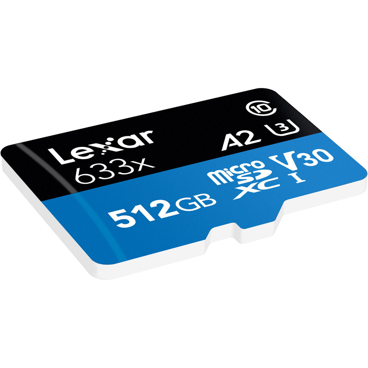 Tarjeta Lexar 512GB High-Performance 633x UHS-I microSDXC con SD Adapter - vista lateral