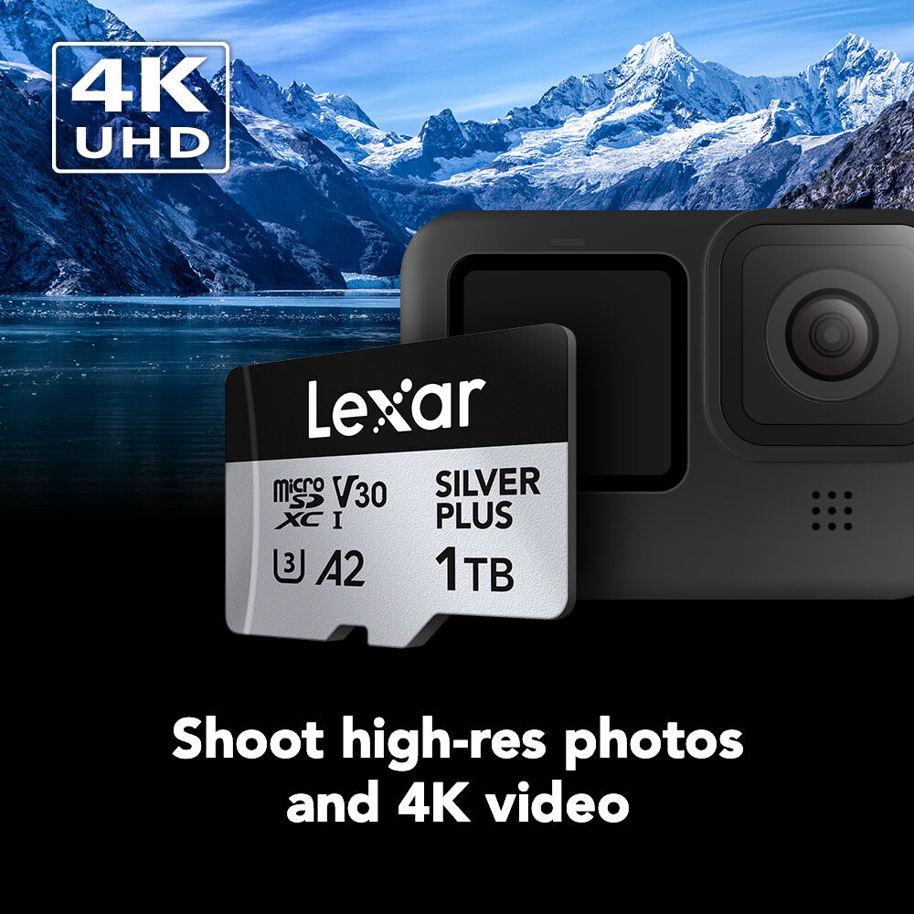 Tarjeta Lexar 512GB Professional SILVER PLUS UHS-I microSDXC con SD Adapter - vista trasera