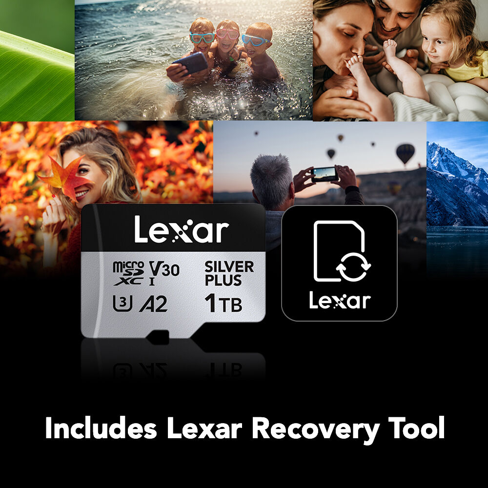 Tarjeta Lexar 512GB Professional SILVER PLUS UHS-I microSDXC con SD Adapter - detalle