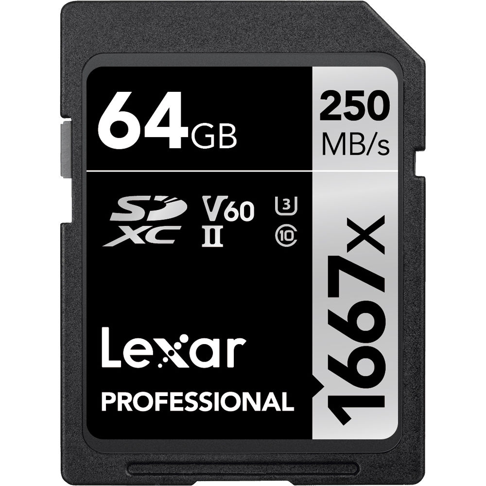 Tarjeta Lexar 64GB Professional 1667x UHS-II SDXC - vista principal