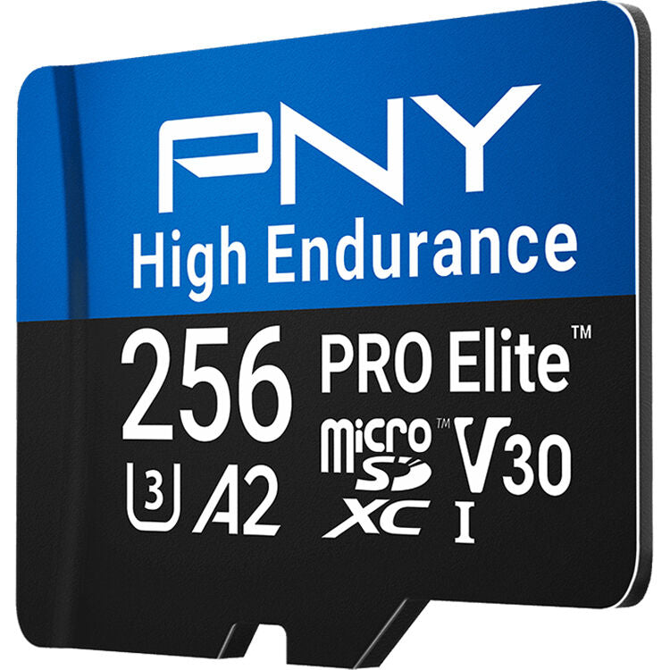 Tarjeta PNY 256GB PRO Elite High Endurance microSDXC con SD Adapter - vista frontal