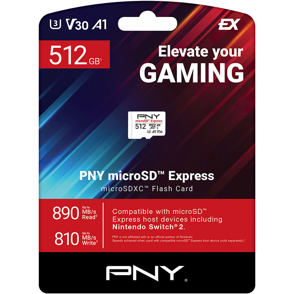 Tarjeta PNY 512GB microSD Express - vista lateral