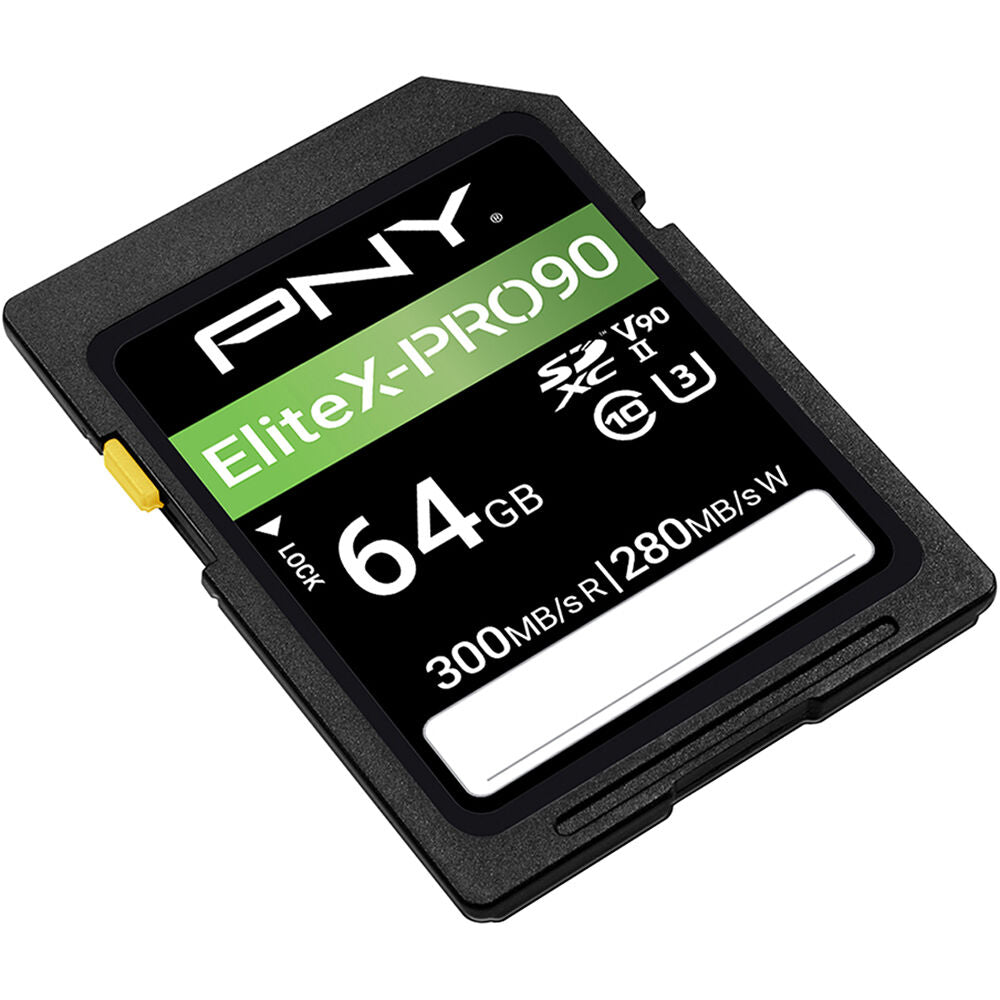 Tarjeta PNY 64GB EliteX-PRO 90 UHS-II SDXC - vista frontal