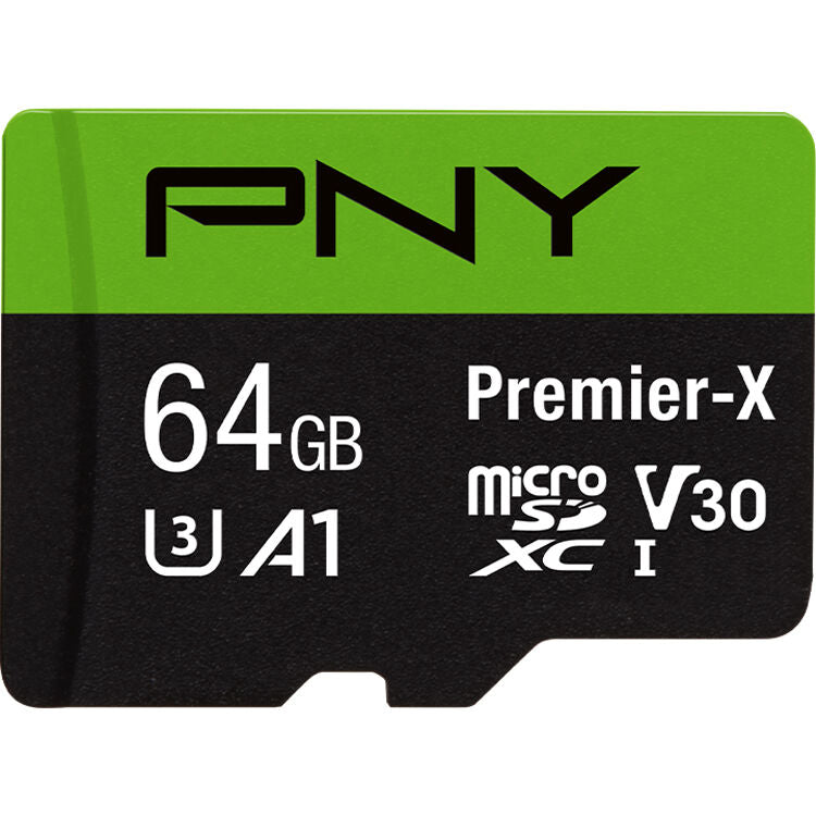 Tarjeta PNY 64GB Premier-X UHS-I microSDXC con SD Adapter (5-Pack) - vista principal