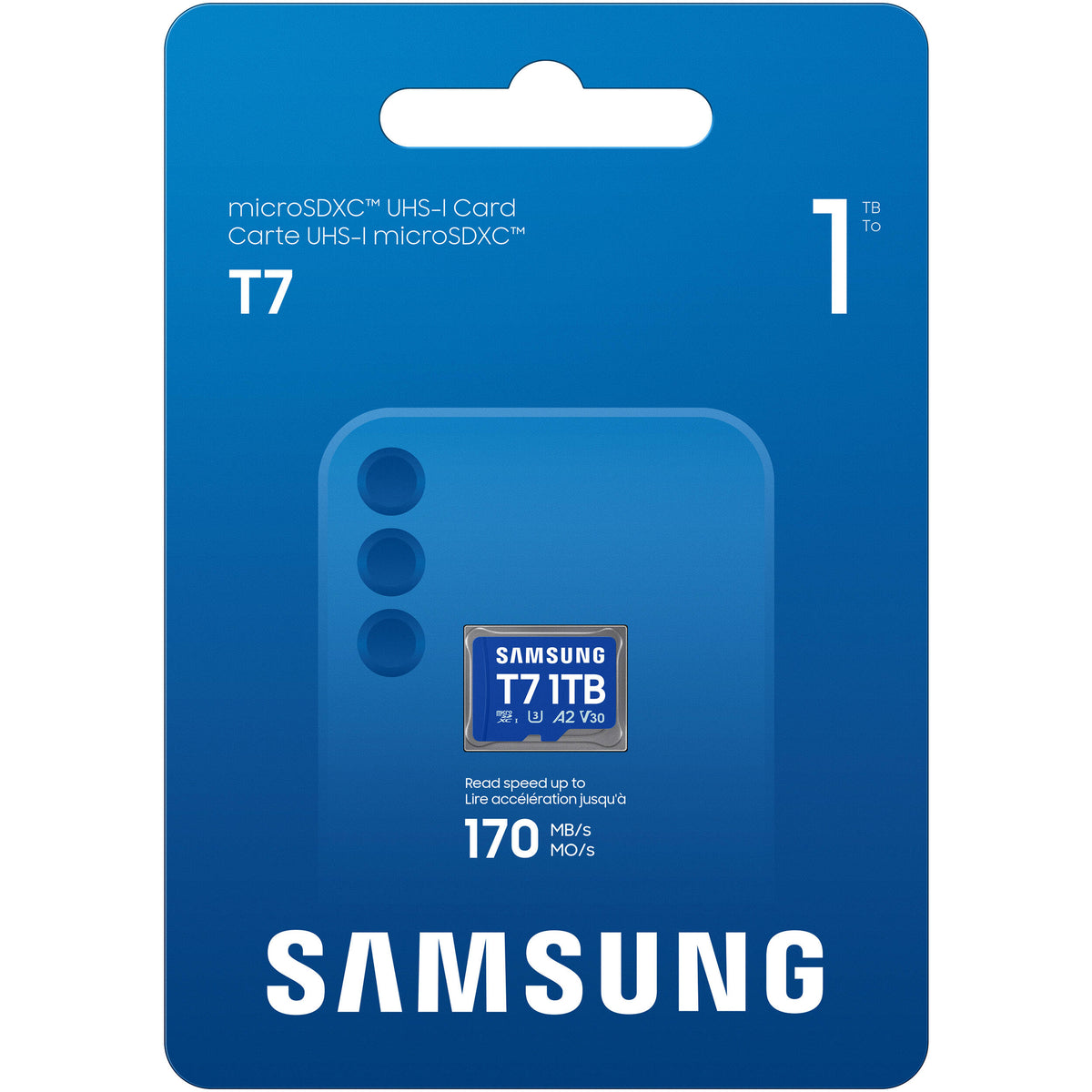 Tarjeta Samsung 1TB T7 UHS-I microSDXC - vista lateral
