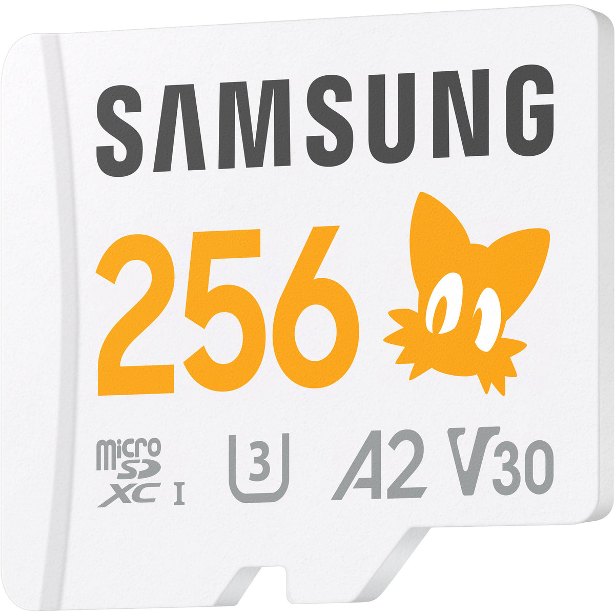 Tarjeta Samsung 256GB PRO Plus Sonic the Hedgehog UHS-I microSDXC con SD Adapter - vista lateral