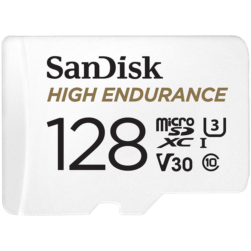 Tarjeta SanDisk 128GB High Endurance UHS-I microSD con SD Adapter - vista trasera