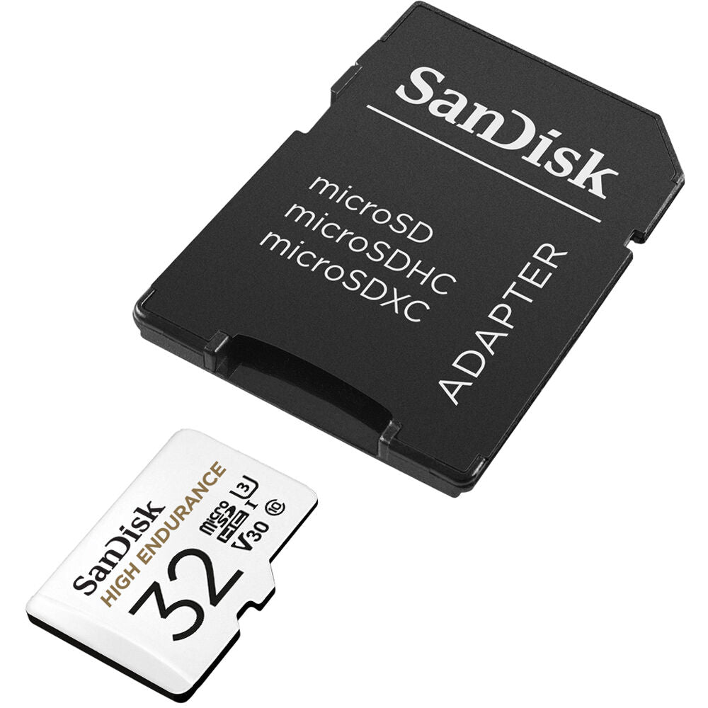 Tarjeta SanDisk 32GB High Endurance UHS-I microSD con SD Adapter - vista frontal