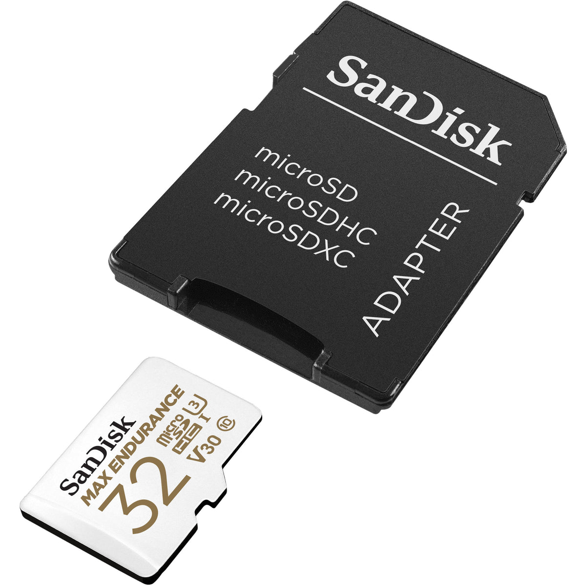 Tarjeta SanDisk 32GB MAX ENDURANCE UHS-I microSDHC con SD Adapter - vista frontal