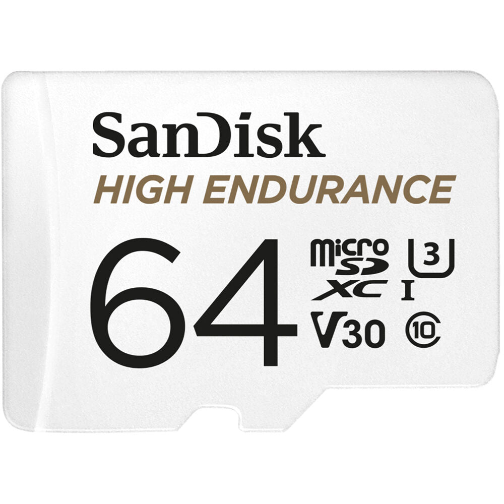 Tarjeta SanDisk 64GB High Endurance UHS-I microSD con SD Adapter - vista trasera