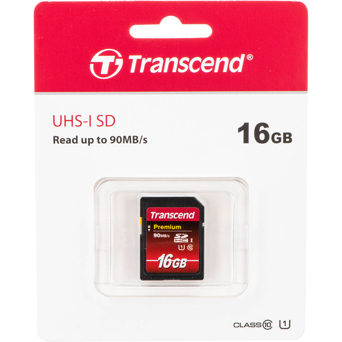 Tarjeta Transcend 16GB Premium UHS-I SDHC - vista lateral