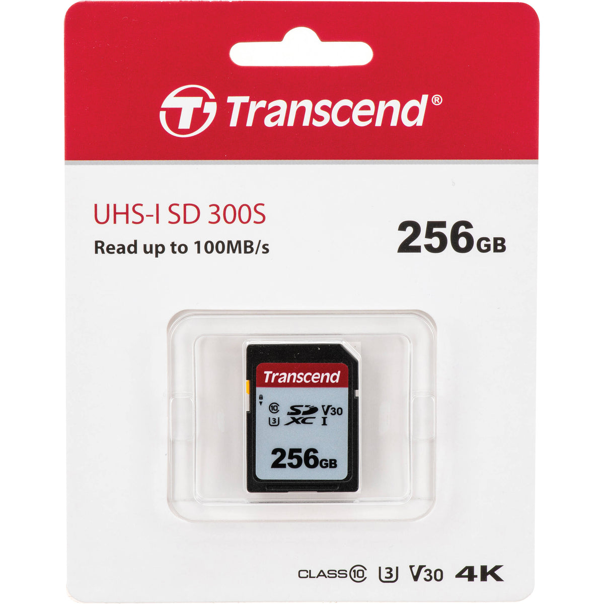 Tarjeta Transcend 256GB 300S UHS-I SDXC - vista frontal