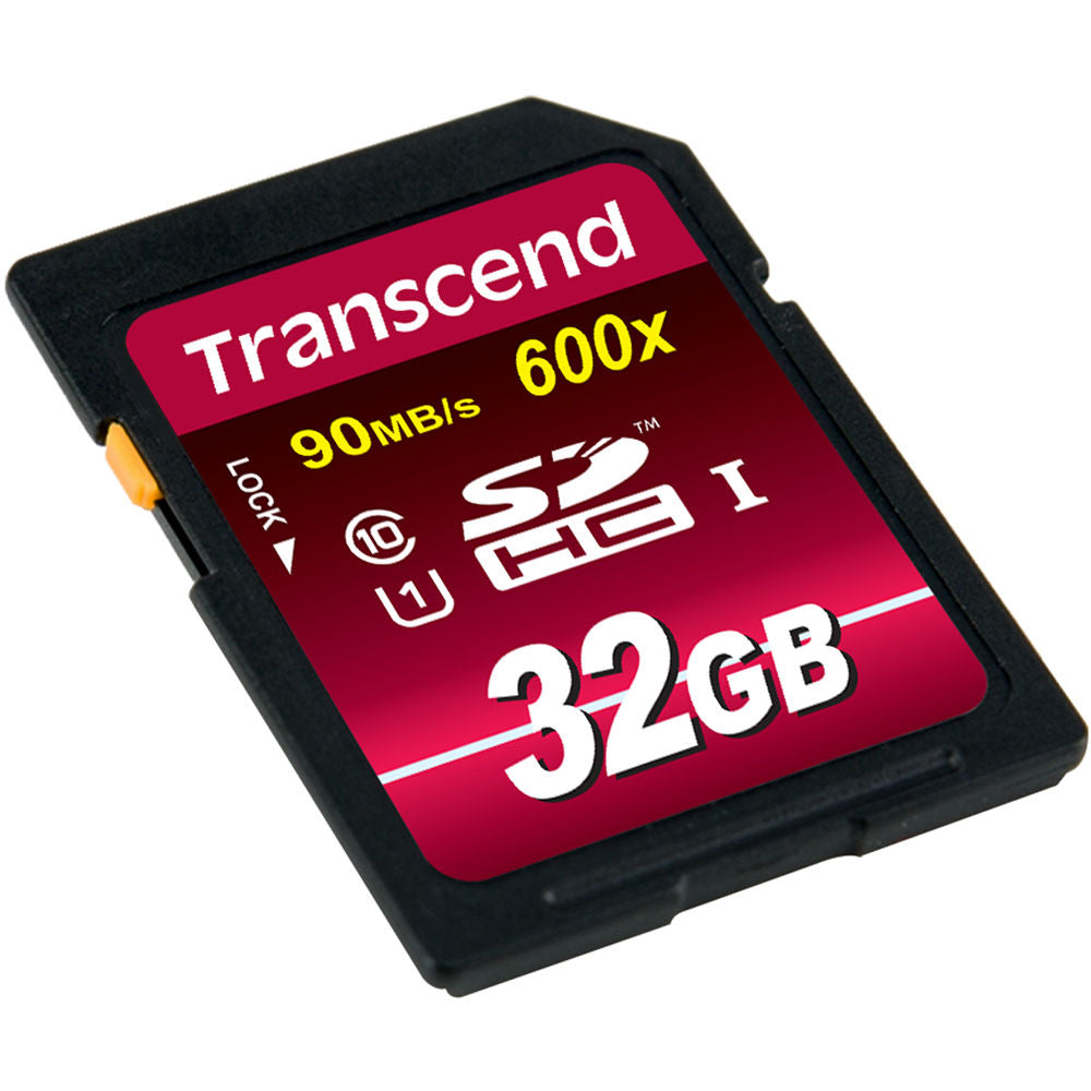 Tarjeta Transcend 32GB SDHC Ultimate 600x Class 10 UHS-I - vista frontal
