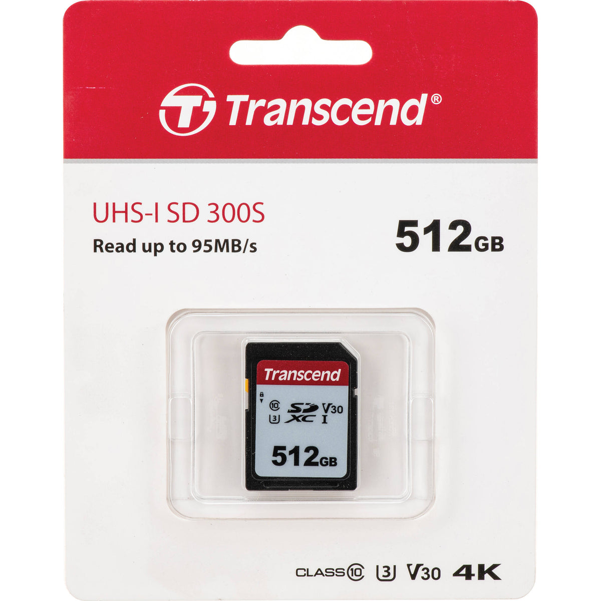 Tarjeta Transcend 512GB 300S UHS-I SDXC - vista frontal