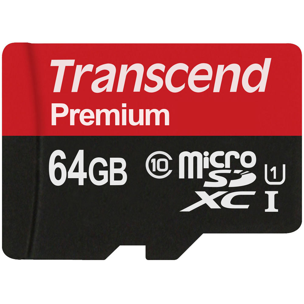 Tarjeta Transcend 64GB Premium microSDXC UHS-I con SD Adapter - vista principal