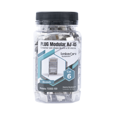 Bote con 100 Piezas de Plug Modular LinkedPro TC6SG-100