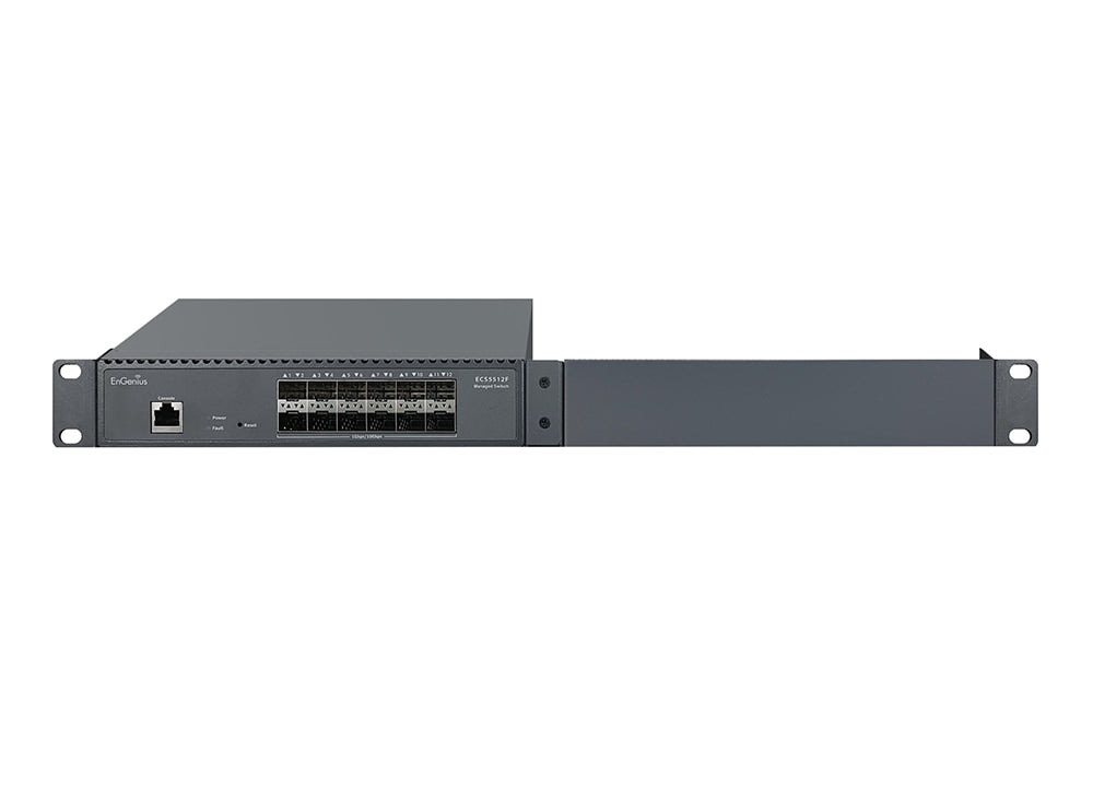 Transceptor de Red EnGenius Cloud Managed 12-Port 10 Gigabit SFP+ Half-Rack Aggregate Fiber Switch - vista 3
