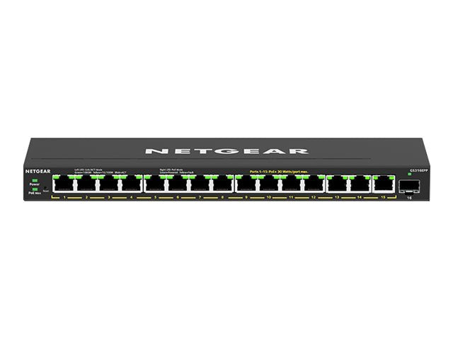 Transceptor de Red Netgear 16-Port High-Power PoE+ Gigabit Ethernet Plus Switch (231W) - vista 2