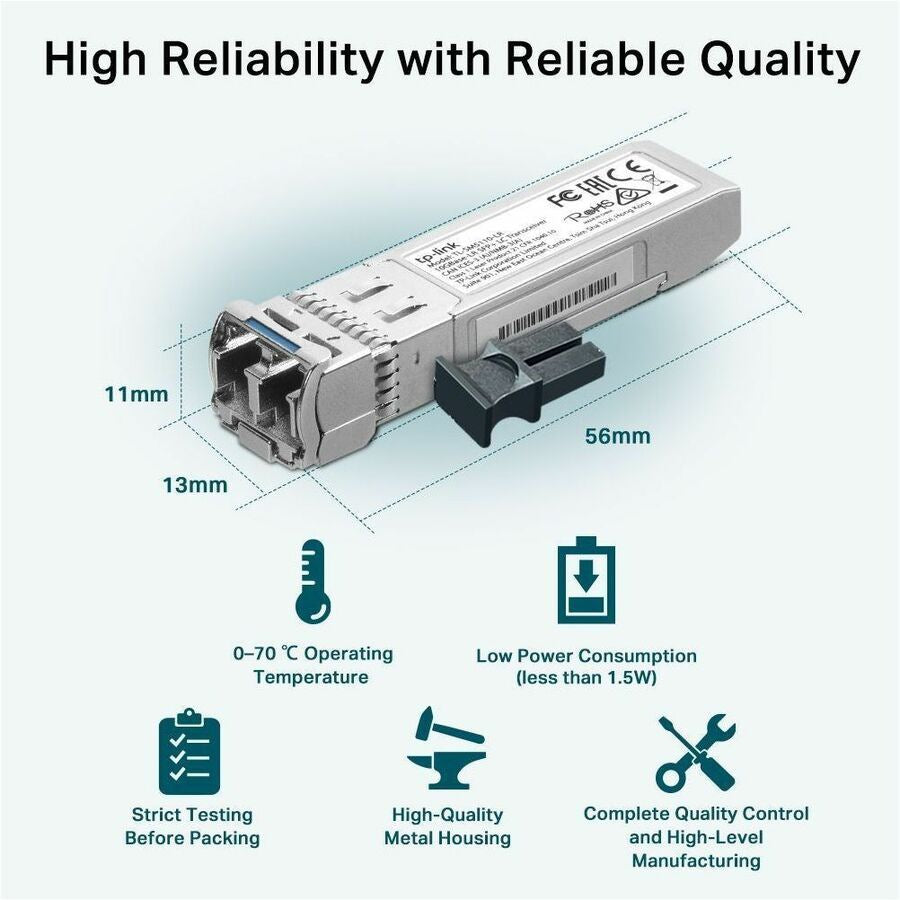 Transceptor de Red Omada Omada 10GBase-LR SFP+ LC Transceiver - vista 7