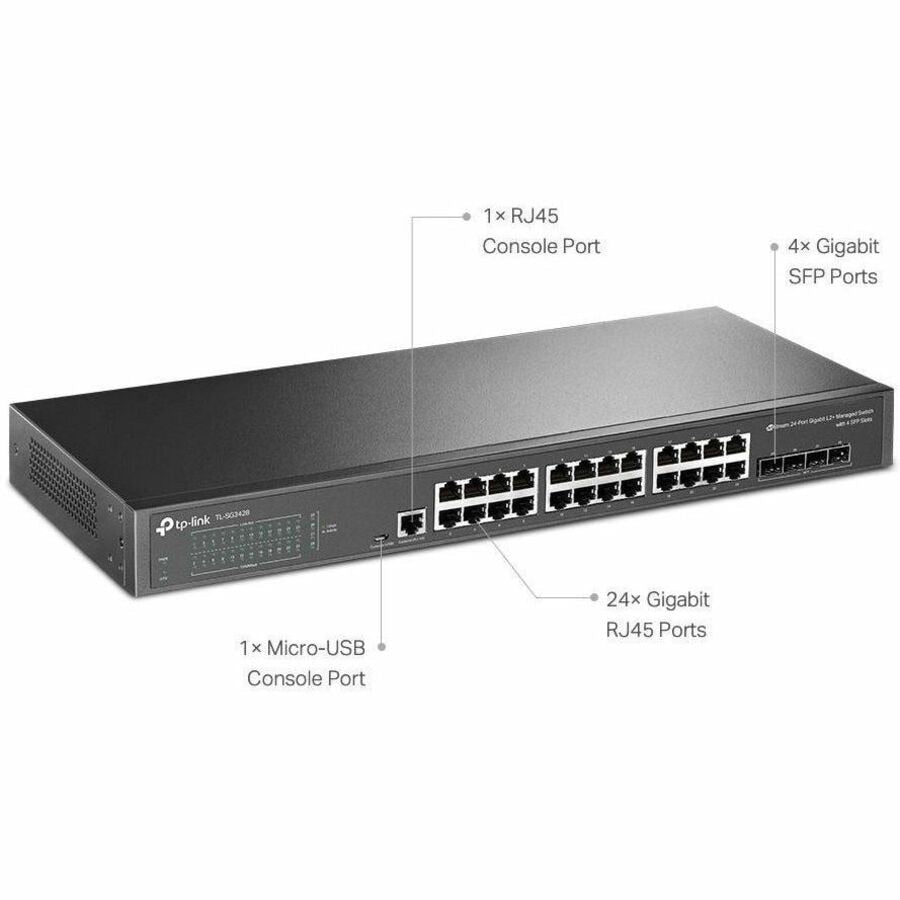 Transceptor de Red Omada Omada 24-Port Gigabit L2+ Managed Switch - vista 3