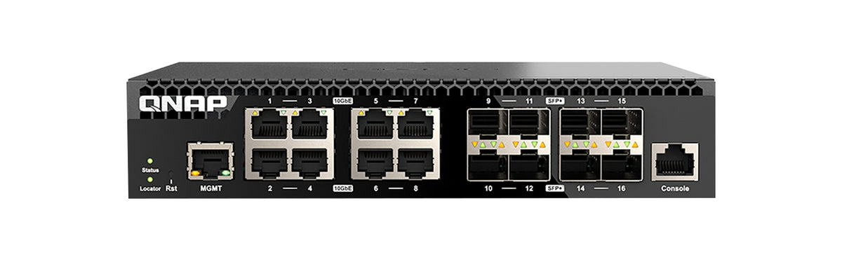 Transceptor de Red QNAP 16-Port 10GbE SFP+ Layer 2 Web Managed Switch - vista 1