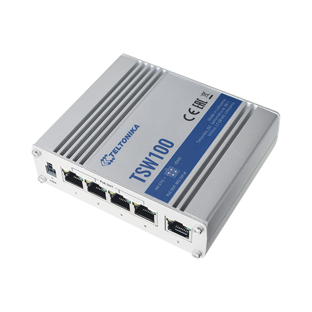 Switch Industrial No-Administrable 5 puertos Gigabit Teltonika TSW100 120 W