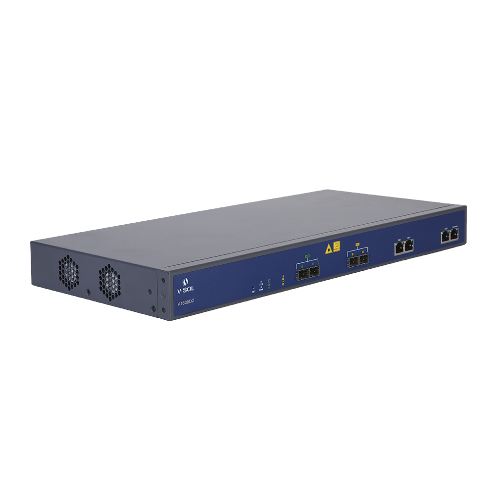 OLT de 2 puertos EPON con 4 V-SOL V1600D2