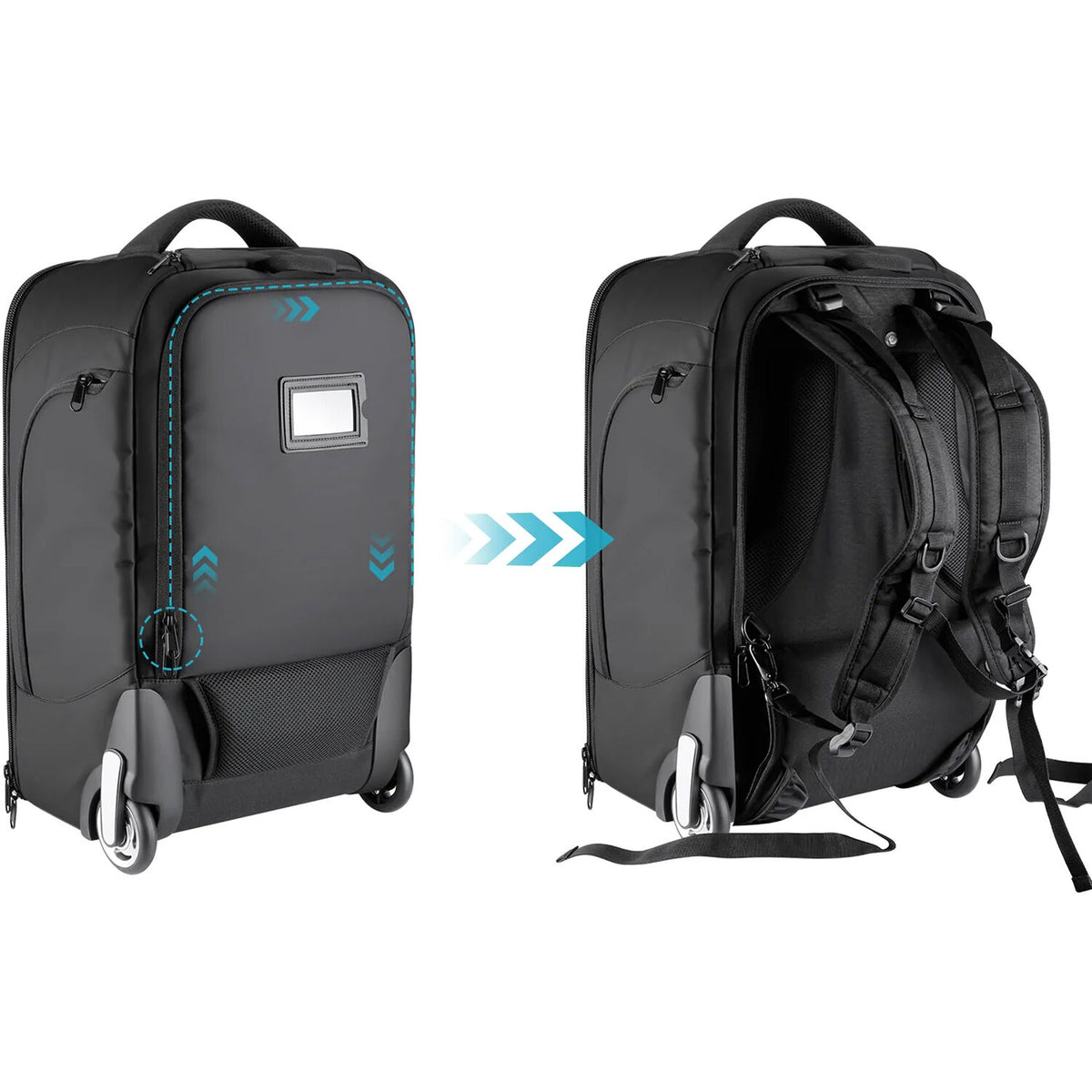 Valija con ruedas Neewer 2-in-1 Convertible con ruedas Backpack/Luggage Trolley (Negro/Rojo) - puertos y conexiones
