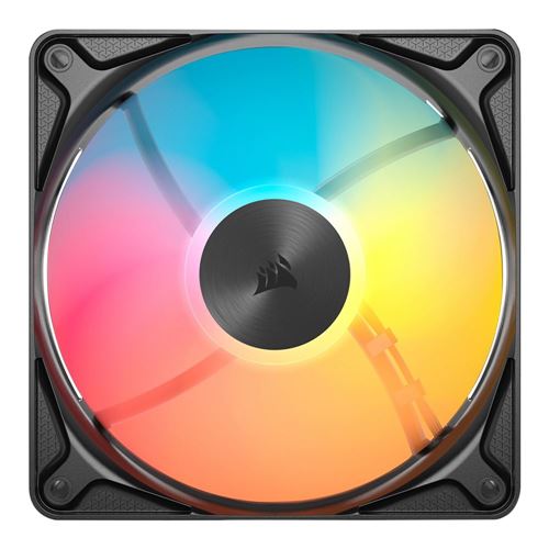 Ventilador Corsair RS120 II ARGB 120mm con Rodamiento de Cúpula Magnética y Control PWM — vista en diagonal