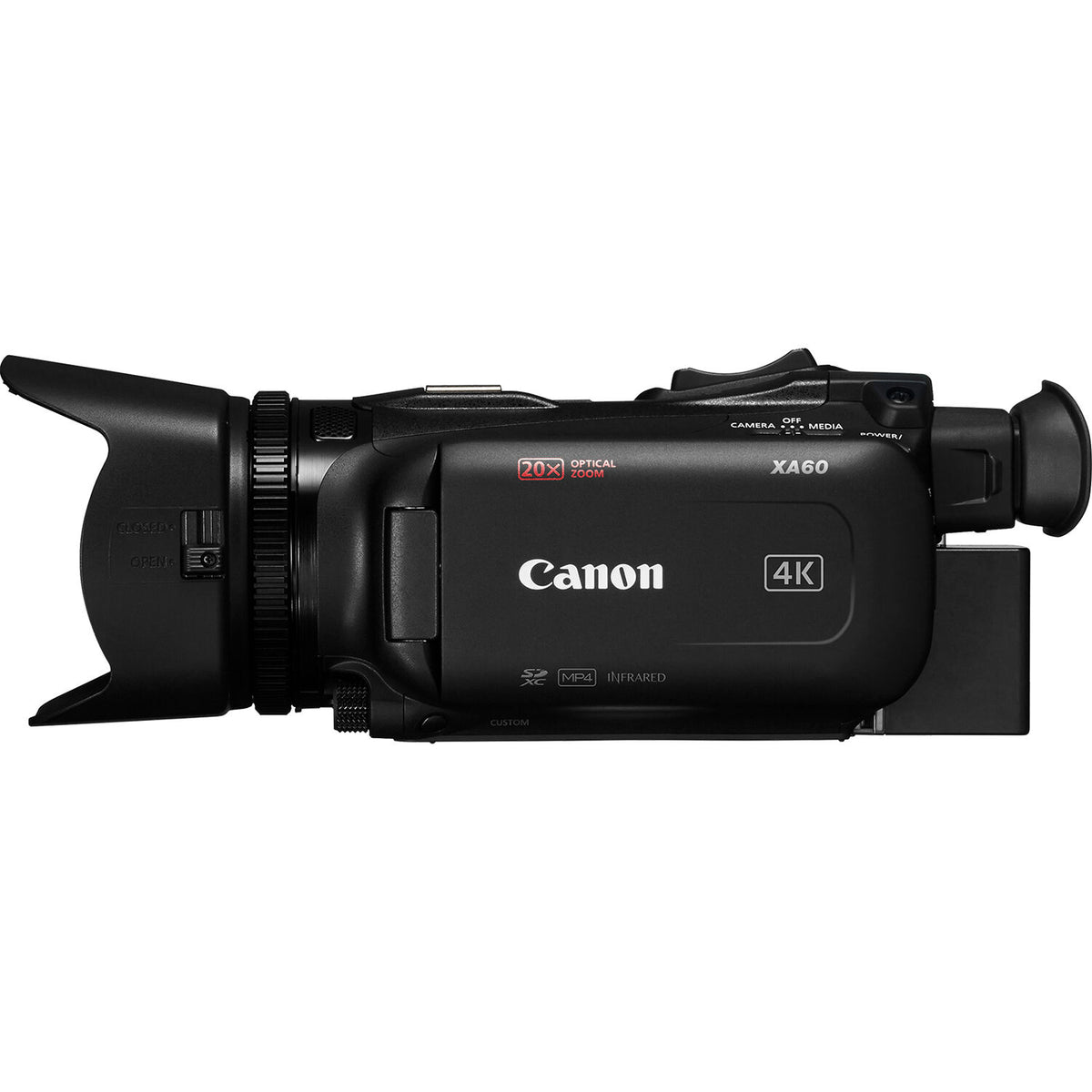 Videocámara Canon XA60 Profesional UHD 4K - vista lateral