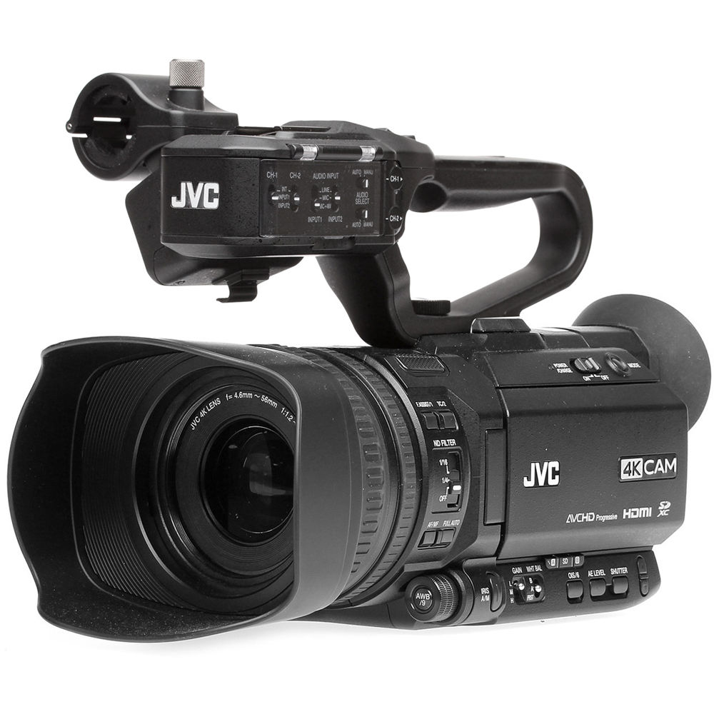 Videocámara JVC GY-HM250 UHD 4K para Transmisión con integrado Lower-Thirds Graphics - vista lateral
