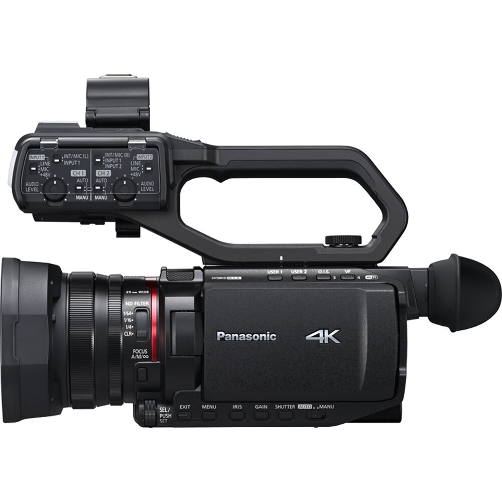 Videocámara Panasonic CX20 Profesional Compact 4K con XLR Inputs & IP Connectivity - vista lateral