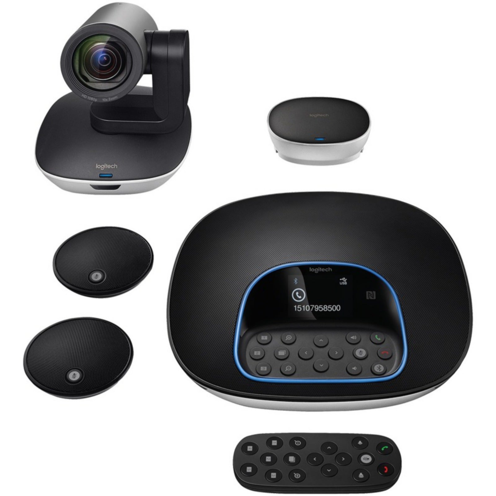 Videoconferencia Logitech GROUP + Expansion Mics for Mid to Large-Sized Meeting Rooms - vista 1