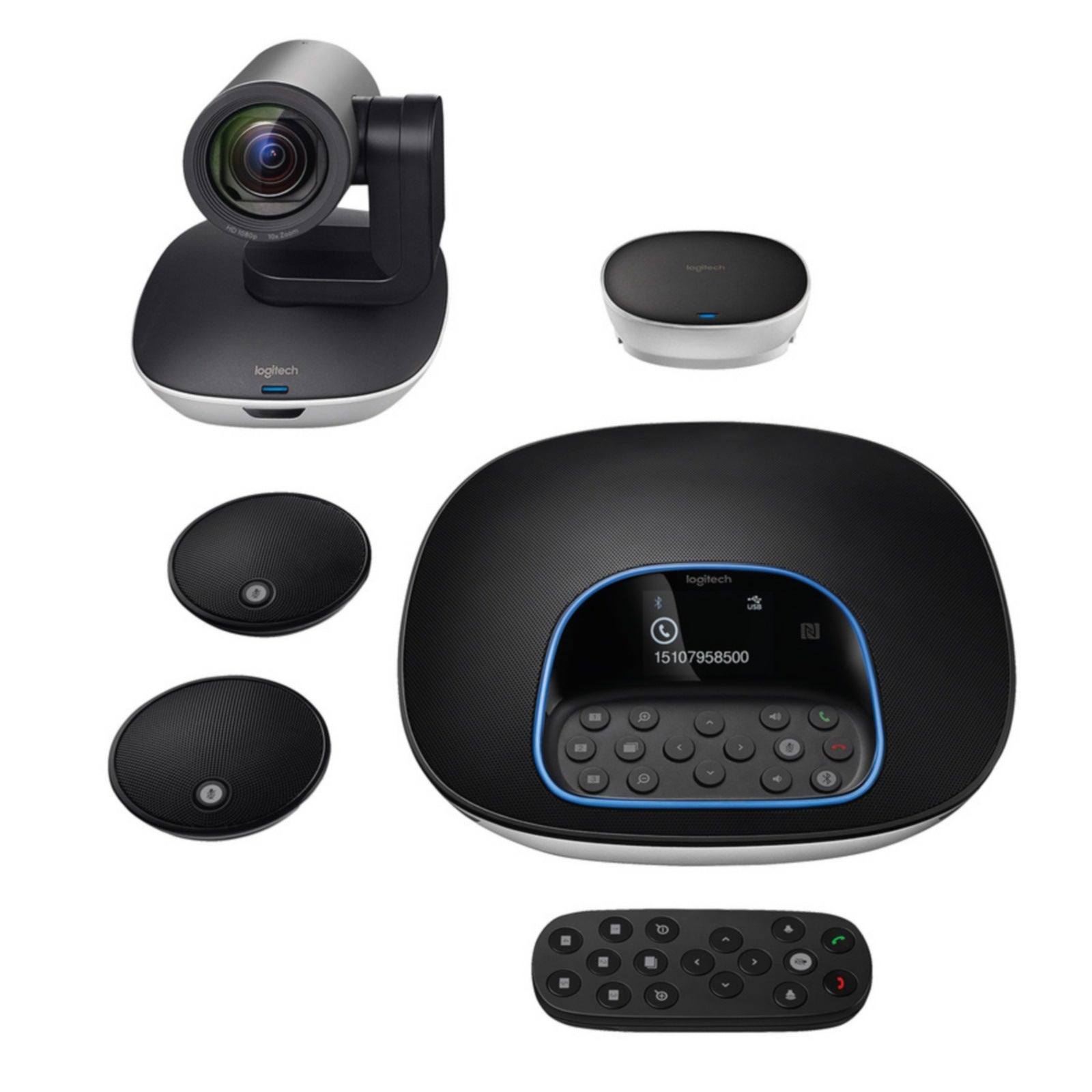 Videoconferencia Logitech GROUP + Expansion Mics for Mid to Large-Sized Meeting Rooms - vista 2