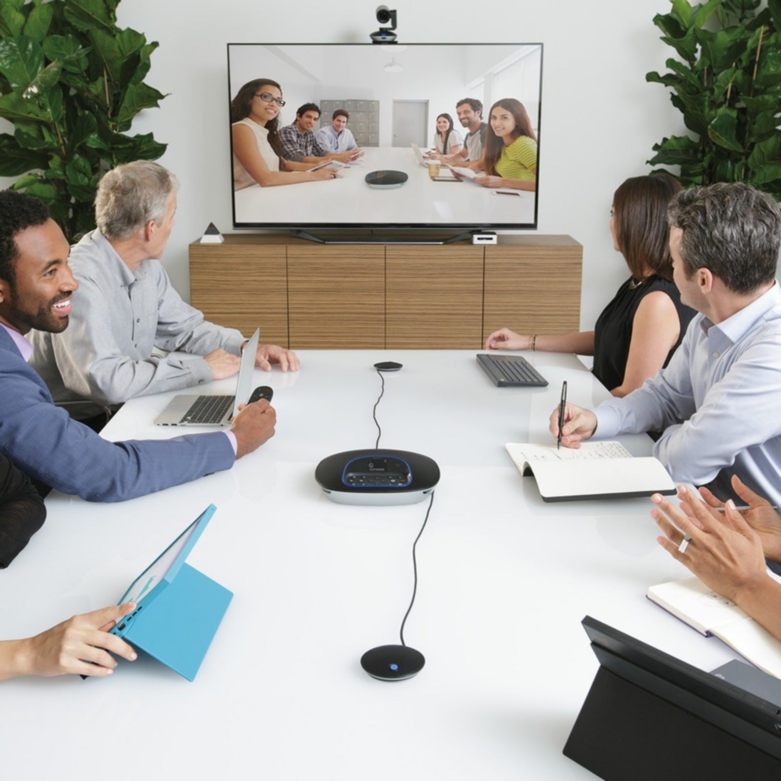 Videoconferencia Logitech GROUP + Expansion Mics for Mid to Large-Sized Meeting Rooms - vista 4